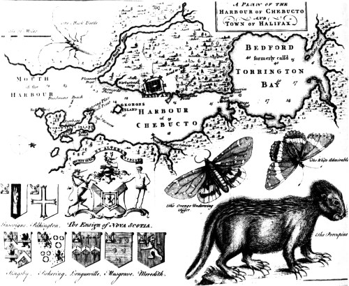 Early Map of Halifax, by Moses Harris,  1749