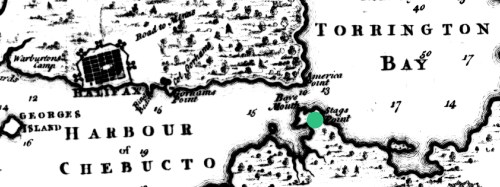 Early Map of Halifax, by Moses Harris,  1749 (Courtesy of Nova Scotia Archives, Halifax, NS)